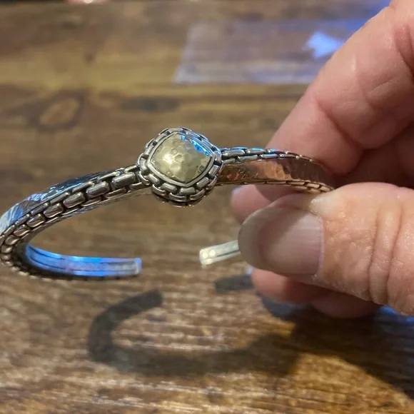 sterling silver and 14k cuff